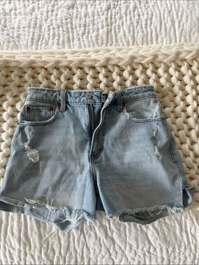 Light Blue High Waisted Denim Shorts